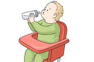 Bild: Baby mit Flasche